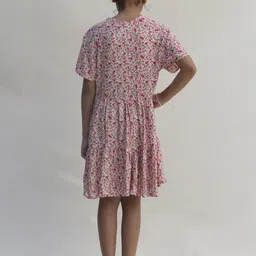 Jungleebilli Pink Floral Layered A-Line Dress image 2