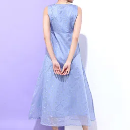 Vishudh Blue Printed Maxi Dress image 3