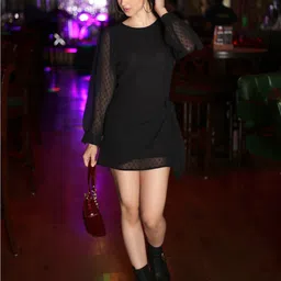 Sera Round Neck A-Line Mini Dress image 5