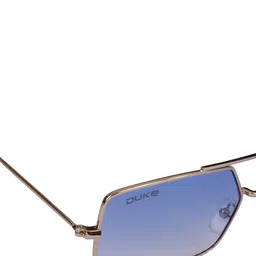 Duke Unisex Blue Lens & Steel-Toned UV Protected Rectangle Sunglasses DUKE-A20069-C7 image 3