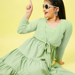 Stylo Bug Green Fit & Flare Dress image 4
