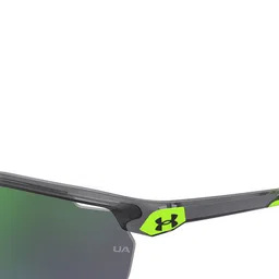 UNDER ARMOUR Men Green & Silver-Toned Shield Sunglasses image 3