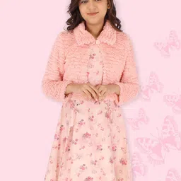 CUTECUMBER Girls Floral Printed Fit and Flare Dress image 4