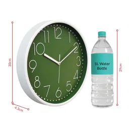 random Tic Toc Green & White Plastic Wall Clock image 4