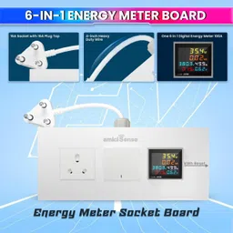 amiciSense 6-in-1 Digital Energy Meter Socket Board with 16A Socket & Switch image 3