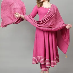 Khushal K Embroidered Empire Sequinned Kurta with Palazzos & With Dupatta-picture-20