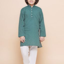 Aj DEZInES Boys Striped Mandarin Collar Regular Pure Cotton Kurta With Pyjamas-picture-30