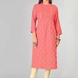 NH KAPDEWALA Women Floral Embroidered Thread Work Kurta-image-43