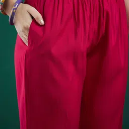 Indo Era Embroidered Sequinned Chanderi Silk Straight Kurta With Trousers & Dupatta image 3