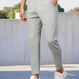 apmtraders Pack of 2 Men Slim Fit Grey, Grey Lycra Blend Trousers image 4