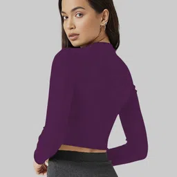 navyankaa Pack of 2 Casual Regular Sleeves Solid Women Purple Top image 3