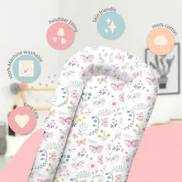 haus & kinder Baby Sleeping pod, Portable Adjustable Newborn Crib Bassinet, 0-24 Months - Blue Sleeping Bag image 5