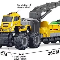 shipease Friction Power Car Transport Truck for Kids Die Cast Miniature Pull back Vehicle image 3