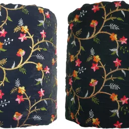durga Unstitched Velvet Blouse Material Embroidered-picture-15