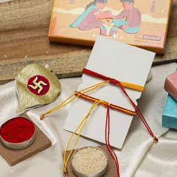 EL REGALO Unisex Set Of 2 Charm Detail Rakhis With Roli & Chawal image 4