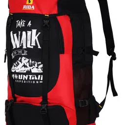 rida Travel Bag Hiking/Trekking /Campaign Bag/Rucksack with Shoe Compartment-REDBLACK image 2