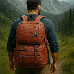 tagvin Stylish PU Leather Backpack |Travel Bag | Large Capacity | Trekking Waterproof Backpack image 3