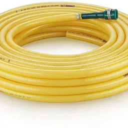 garbnoire Heavy Duty 3 Layered Yellow Braided Water Hose Pipe (Size : 0.75 inch, Length : 30 Meters) Garden, Car Wash, Floor Clean with Hose Connector Heavy Duty 3 Layered Yellow Braided Water Hose Pipe (Size : 0.75 inch, Length : 30 Meters) Garden, Car Wash, Floor Clean with Hose Connector Hose Pipe image 1