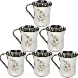 nga (Pack of 6) Tea Coffee cup 150 ml Glass Set Water/Juice Glass-picture-13