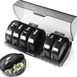 serplex 7-day Weekly Pill Organizer Box with Day and Night Compartments Portable Case Pill Box-picture-10
