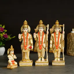 shyam antique creation Ram Darbar Murti with Ram Lakshman Sita and Hanuman for Home&Temple Decor Decorative Showpiece - 10 cm-picture-27