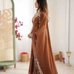 prabhujifashion Embellished Georgette Stitched Anarkali Gown image 3