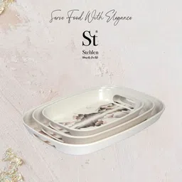 st stehlen 100% Pure Melamine Set of 3 handy Serving Tray, MOUNTAIN RIVER Theme for Kitchen Tray Serving Set-picture-11