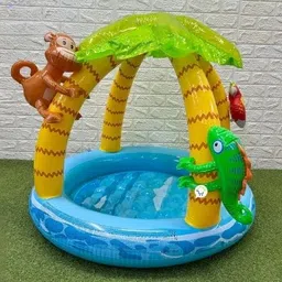 intelligent Inflatable Kiddie Pool (Ind*3216) with Canopy Island Design Inflatable Swimming Safety Tube-picture-31