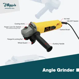 hillgrove HGCM19M1 Angle Grinder with 5Pc Metal/Tile/Wood Cutting/Grinding/Flap Disk Wheel Angle Grinder image 3