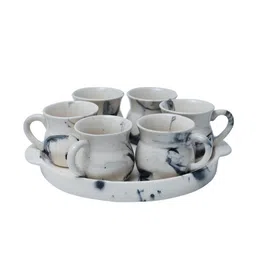 unravel india Vintage Chronical of Italy (Set of 7) Ceramic Tea Cup & Tray image 3