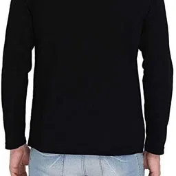 treasurelook Men Printed, Typography Round Neck Polyester Black T-Shirt image 2