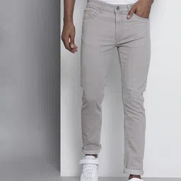 the indian garage co. Men Slim Mid Rise Grey Jeans-picture-16
