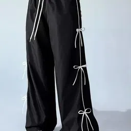 srh Women Relaxed Black Linen Blend Trousers image 3