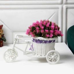 foliyaj Cycle Pink Plastic Artificial Plant With Pot-picture-34