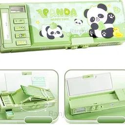 devdhan Panda Password for Children, Many Function and Departments, Special Buttons Art Plastic Pencil Box image 2