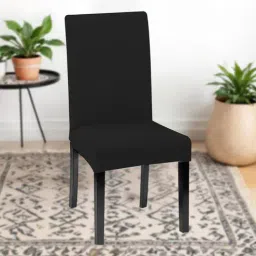 Black Polycotton Solid 14x18 Inches Chair Covers (1 piece)-image-13