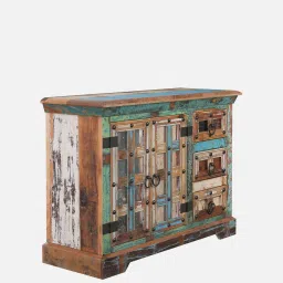 bohemiana from pepperfry Azealia Reclaimed Wood Sideboard In Distress Finish image 4
