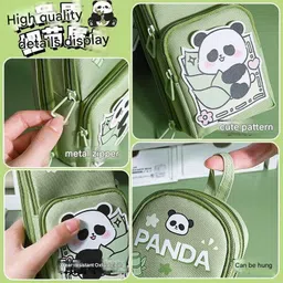 craftguru 1130 stady panda Panda Art Polyester Pencil Box image 4