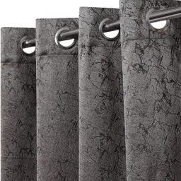 kraftiq homes 214 cm (7 ft) Velvet Room Darkening Door Curtain (Pack Of 3) image 2