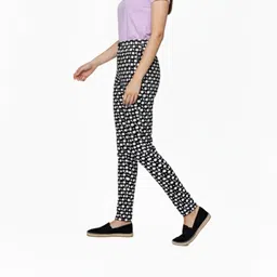 ssk traders Women Printed Black, White Track Pants image 1