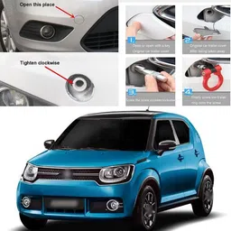 proedition Universal Billet Aluminum Front/Rear Trailer Tow Hook Ring Kita 88 Front Mount Towing Hook image 2