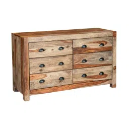 myoon Trendy Sheesham Wood Chest of Drawers in Oak Finish image 5