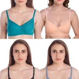 Pack of 4 Women T-Shirt Lightly Padded Bra-image-19