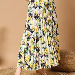 zwerlon Women Floral Print A-line Multicolor Skirt image 3