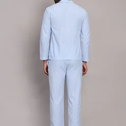 bstories Men Shirt & Pyjama set Light Blue Checkered image 2