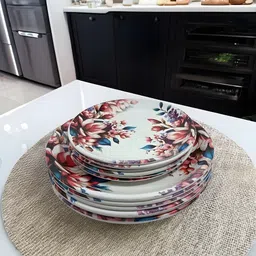 kitchrox Melamine Multicolor Floral Dinner Plates Perfect Plates Set for Your Home! Dinner Plate image 4