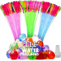 inispire2fashion Solid FREE 4 PACKETS OF GULAL , BUY 1 PACKET OF 111 PCS QUICK FILLING WATER BALLOON Balloon image 2
