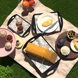 castleite Aroma Jamaican Blue Melamin Serving Medley with Handles for Home or Cafe, Tray image 3