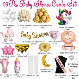 lala balloon Baby Shower Decoration Items - 69Pcs Baby Shower Decorations image 2