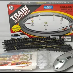 bharattoys Electric Train Toy Set with Track & Railway Signals for Kids | Battery Operated image 1